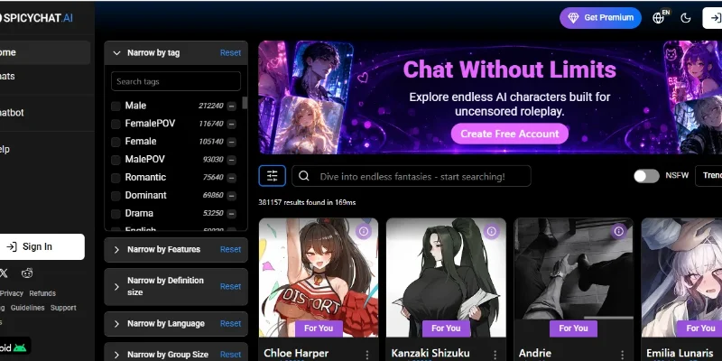 Spicychat.ai Screenshot 1