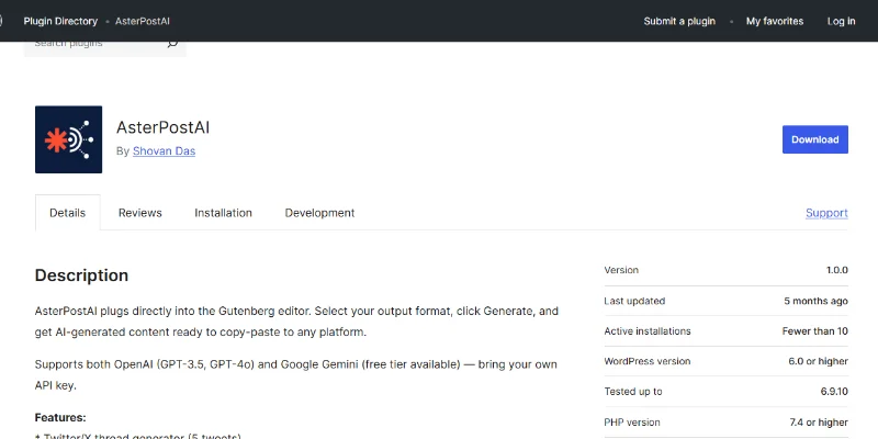 AsterPostAI Screenshot 1